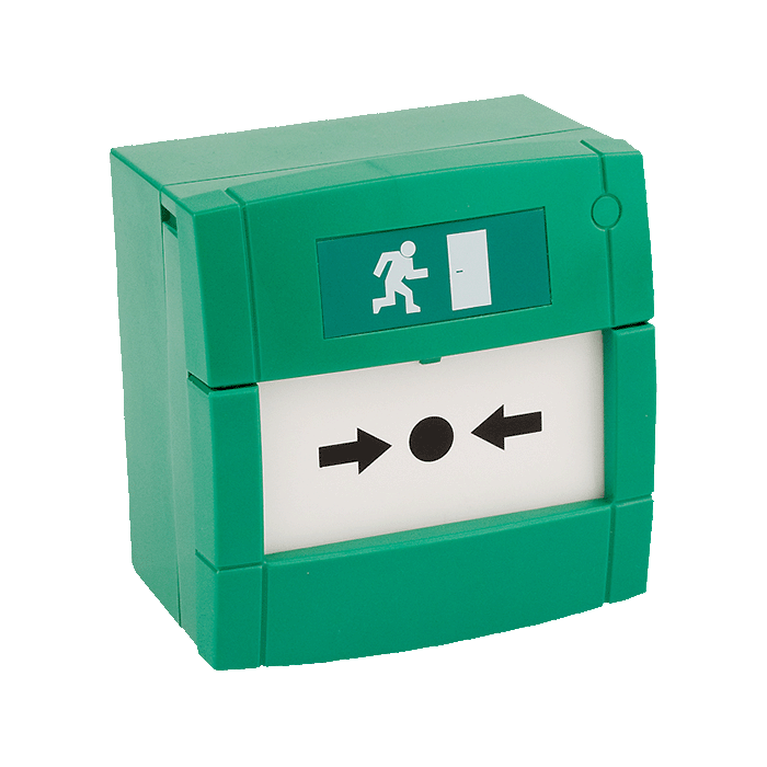 Evakuācijas durvju atvēršanas poga, zaļa, M3A-G000SF-K013-13, KAC