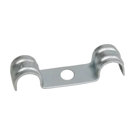 Double hole pipe strap DF clip Ø 10 mm steel zinc plated, 910DF, CELO